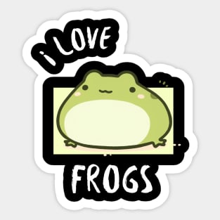 Chubby Frog - I love frogs Sticker